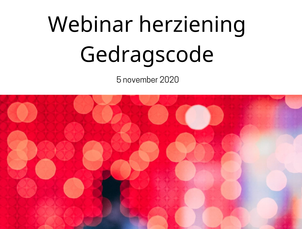 Webinar Herziening Gedragscode